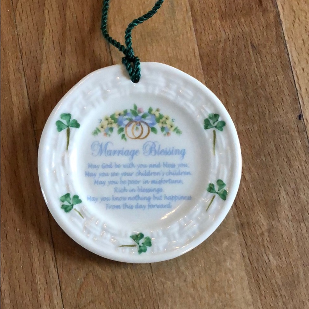 Belleek marriage blessing ornament